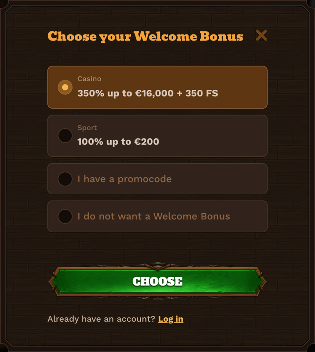 FatPirate Casino registration bonus screen